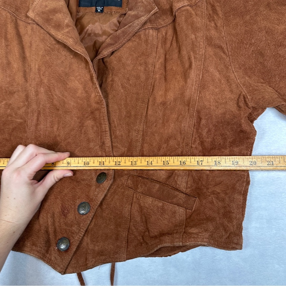 Wilsons 80s vintage suede brown Leather Jacket western southwestern boho cowboy - Picture 7 of 15